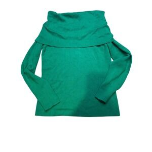 Anthropologie‎ Ett twa Green Off Shoulder Cowl Neck Sweater XL